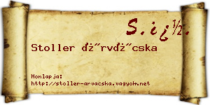 Stoller Árvácska névjegykártya